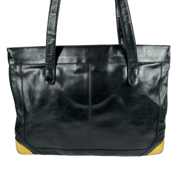 Vintage Lou Taylor Black Purse Handbag Made in Italy with Gold Hardware - Picture 4 of 16